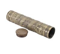 Alomejor Conteneur en Tube Métallique Compact, Tube de Rangement en Relief scellé pour Les Nécessités, Portable pour Les Voyages en Plein Air (Bronze)