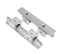 Alomejor Glissière Linéaire Arbre 200mm, Acier au Carbone Durable | Comprend un bloc de roulement en aluminium, un guide de précision, idéal pour les machines CNC, facilité de montage