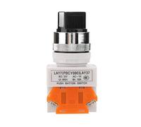 Alomejor Interrupteur Rotatif 2 Positions Auto-Verrouillage LAY37-11X/21 | Construction durable, performance d\'isolation, contact 1NO + 1NC, trou de montage de 22 mm