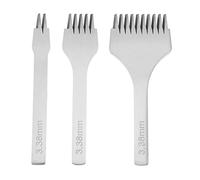 Alomejor Jeu de Poinçon à Griffe, 3 Tailles pour Travail du Cuir (Spacing | Acier durable, Poignée polie confortable, Dents tranchantes pour une utilisation facile, Parfait pour les coutures en cuir