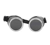 Alomejor Lunettes Steampunk Lunettes de de Vintage Lunettes de Soudure Punk Classic Lunettes Cosplay pour Party Prop Decor(Love Type-Vintage Silver)