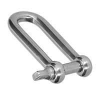 Alomejor Manille Longue et Droite en D, Robuste, en Acier Inoxydable 304, pour Applications Mécaniques, Force de Roulement Sûre, Paquet de 10 (10 piècesM6)