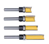 Alomejor Mèche de Routeur de Charnière de Garniture, 4 Pièces, Garnitures Affleurantes à Tige Ronde Durable de 1/4 Po pour la Coupe de Panneaux de Fibres de Bois et D'acrylique