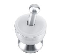 Alomejor Mortier et Pilon en Acier Inoxydable avec Couvercle, pour Cuisine | Conception durable et ergonomique, idéale pour broyer les herbes, les épices et l\'ail, indispensable en cuisine, finition