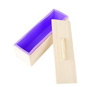 Alomejor Moule à Savon en Silicone avec Coque en Bois, 1200ml | Matériau de qualité alimentaire, Résistant aux hautes températures, Passe au lave-vaisselle, Idéal pour les gâteaux, le