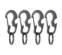 Alomejor Mousqueton Porte-clés, Ouvre-Bouteille en Acier Inoxydable, Boucle Porte-clés 52 X 25 X 2,5 Mm, Clip Léger à Boucle en D pour Sac à Dos, Ceinture, Camping en Plein Air, Randonnée (4PCS)
