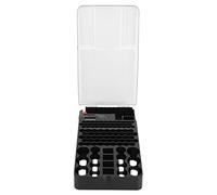 Alomejor Organiseur de Piles 104 Grilles avec Testeur de Batterie, étui de Rangement Portable Durable pour un Usage Domestique, Peut Contenir 36 Piles AAA 45 AA 8 C 6 D 4 9 V, 30 X 18 X 5,1 cm.