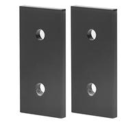 Alomejor Panneau de Jonction à 2 Trous, Plaque de Jonction Noire Durable pour la Construction de Meubles, Alliage D'aluminium, 2 Pièces (4040)