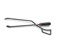 Alomejor Pince à Feu avec Manche en Bois, 43 Cm de Long (BLACK) | Poignée en bois isolée, construction en fer durable, adaptée aux barbecues en plein air et aux pique-niques.