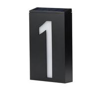 Alomejor Plaque D'adresse Solaire Rechargeable avec éclairage LED (#6) | Matériaux durables, affichage des chiffres élégant, panneau solaire intégré, veilleuse longue durée, compatible extérieur