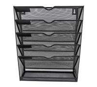 Alomejor Pochette Murale à Fichiers 6 Niveaux pour Bureau | Maille en fer durable, conception peu encombrante, accès facile aux papiers