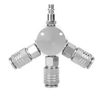 Alomejor Raccord Rapide Collecteur D'air à 3 Voies | Connecteur métallique, facile à connecter, durable, couplage rapide