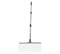 Alomejor Râteau à Foin Robuste, Long Manche Réglable 21 Dents | Construction antirouille, poignée ergonomique, parfaite pour les travaux de jardinage