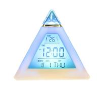 Alomejor Réveil électrique Numérique LED avec 7 Fonctions Changeantes de Couleur, pour Chambre d'enfants, Affichage de la Température et de la Date, à Piles (Couleur Assortie)