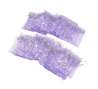 Alomejor Sac en Maille Transparente à Cordon de Serrage, Pochette à Bijoux à Motif D'étoile Exquis pour L'église de Mariage 50 Pièces (PURPLE)