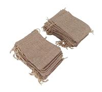 Alomejor Sacs Cadeaux en Toile de Jute avec Cordon de Serrage pour Bricolage, 50 Pochettes à Bijoux en Lin pour Fête, Sac de Rangement en Jute de pour Mariage, Tissu Doux Respirant pour No