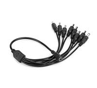 Alomejor Séparateur de Câble D'alimentation 1 vers 8 pour Caméras CCTV | 40 cm de long, matériau ABS, branchement facile, pour bandes lumineuses LED, adapté pour CVBS, TVI, utilisation multi-caméras