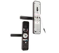 Alomejor Serrure de Porte Intelligente, écran Tactile électronique sans ccès par Empreinte Digitale pour la sécurité de la Maison, Métal Noir 9,8x2,4 Pouces