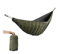 Alomejor Sous-Couette Hamac, Couette de Camping Chaude D'hiver 93,7x51,2 | Coque en Nylon Ripstop 20D, Remplie de Coton Creux, S'adapte à la Plupart des Hamacs de Camping, Fermeture à 3 Boucles,