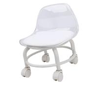 Alomejor Tabouret Roulant Bas, Mini Siège à roulettes à Dossier Confortable avec Mouvement Fluide pour Tabouret à Chaussures, Repose-Pieds, Chaise de Pédicure (Gris Transparent)