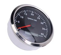 Alomejor Tachymètre 110 Mm Jauge 4000 Tr/min avec Compteur Horaire Rétroéclairage 7 Couleurs DC 9 à 32 V Affichage Numérique Clair pour Camion Tracteur Remorque Voiture RV Bateau Utilisation Marine