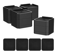 Alongen Lot de 4 rehausseurs de Meubles réglables de 7,3 cm - Pieds de Table - Pieds de Meubles - Hauteur réglable - Rehausseurs de lit carrés pour canapé, Table, bibliothèque