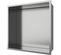 Aloni, étagère murale en acier inoxydable brossé, résistant à la rouille, dimensions : 305 x 305 x 100 mm