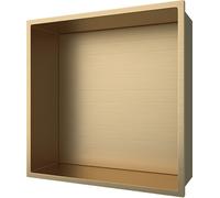 Aloni, étagère murale en acier inoxydable, finition dorée brossée, inoxydable, dimensions : 305 x 305 x 100 mm