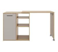 ALPAGA - Ilot central pivotant - 1 porte - 156 x 60 x 88 cm - Chêne Silva / Grège - GAMI
