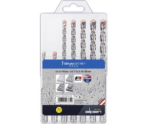 Alpen 0080700007100 acier Jeu de forets pour béton 5 mm, 6 mm, 7 mm, 8 mm, 9 mm, 10 mm SDS-Plus 1 set