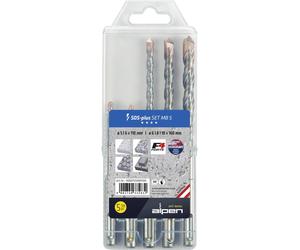 Alpen 0080705680100 acier Jeu de forets pour béton 5 mm, 6 mm, 8 mm, 10 mm SDS-Plus 1 set