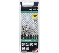 Alpen Jeu de forets pour métal 100906100 HSS‑E Cobalt DIN 1897 tige cylindrique 6 pièces