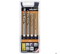 Alpen 603002100 Jeu de forets pour le bois 4 pièces 3 mm, 4 mm, 5 mm, 6 mm 1/4\ (6,3 mm) 1 set