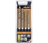 Alpen 603002100 Jeu de forets pour le bois 4 pièces 3 mm, 4 mm, 5 mm, 6 mm 1/4 (6,3 mm) 1 set G
