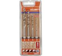 Alpen 603002100 Jeu de forets pour le bois 4 pièces 3 mm, 4 mm, 5 mm, 6 mm 1/4\ (6,3 mm) 1 set