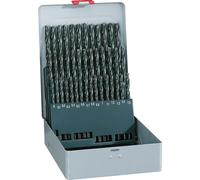 Alpen Bohrer HSS Spiralbohrer Set mit Kreuzanschliff KM 41, 41-tlg