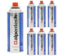 Alpen Camping Lot de 7 cartouches de gaz butane 250 g 433 ml - Cartouche enfichable pour réchaud à gaz, chalumeau à souder, chalumeau Bunsen, réchaud de camping, cuisson en plein air, bouteille de gaz