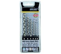 Alpen Cobalt Forte Set de forets spirale HSS courts DIN 338 Diamètre 2-8 mm Set de 6 forets dans une cassette en plastique 100616100