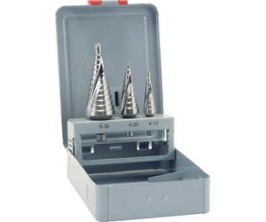 ALPEN Jeu de forets étagés taille 1-3 HSS 2 taillants forets ø 4.0-30.0 mm