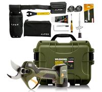 ALPEN Wildhorn 32 Sécateur électrique sans fil - Lame suisse HSS FELCO, coupe 32 mm, 3 batteries Li-Ion, écran LCD, outil pro jardinage ergonomique et puissant
