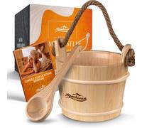 ALPENHAUCH Seau de sauna avec truelle [100% bois naturel] - Seau de sauna élégant avec truelle - Accessoires de sauna durables - Ensemble seau à infusion