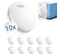 ALPENLUFT Détecteur de fumée & de Chaleur 2en1, 10 Ans de Batterie, Alarme Incendie fumee, detecteur, detecteur Incendie, sans perçage, securite Incendie, Pas de LED detecteur de fumée (Set de 10)