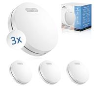 ALPENLUFT Détecteur de fumée & de Chaleur 2en1, 10 Ans de Batterie, Alarme Incendie fumee, detecteur, detecteur Incendie, sans perçage, securite Incendie, Pas de LED detecteur de fumée (Set de 3)