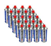 ALPENTECH - Pack de 20 Cartouches Gaz Butane 250 g - Clipsables Anti-Fuite (TUV/UN2037) - Usages : Réchaud, Camping, Chalumeau, Lanterne et Désherbage.