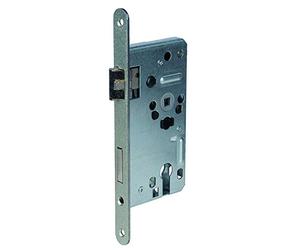 Alpertec einsteckschloß objektschloß dIN droite-alberts bloque-porte pour chambre en acier inoxydable mat, cadenas, serrures têtière arrondie 20 mm, rond, carré 8 mm-entraxe : 78 mm, 36053270