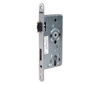 Alpertec einsteckschloß objektschloß pour wohnungseingangstüren pZ dIN gauche en acier inoxydable mat, têtière arrondie 20 mm, rond, carré 36053200 8 mm