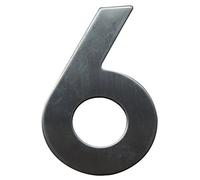 Alpertec numéro de porte 6 en acier inoxydable poli avec vis et chevilles, hauteur : 160 mm, 35150260K1