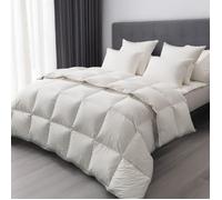 ALPES BLANC - Couette été 90% duvet 130 g/m² - 240x220 cm - Légère, gonflante et respirante - Fabrication française - Jumelable