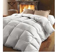 ALPES BLANC - Couette Naturelle en Plume 360g/m² - 240x280 cm - Chaude et Respirante - Fabrication Française - Garnissage Neuf