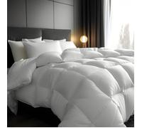 ALPES BLANC - Couette naturelle hiver 360 g/m² 240x220 cm - 30% duvet, 70% plumes - Chaude et gonflante - Fabrication française